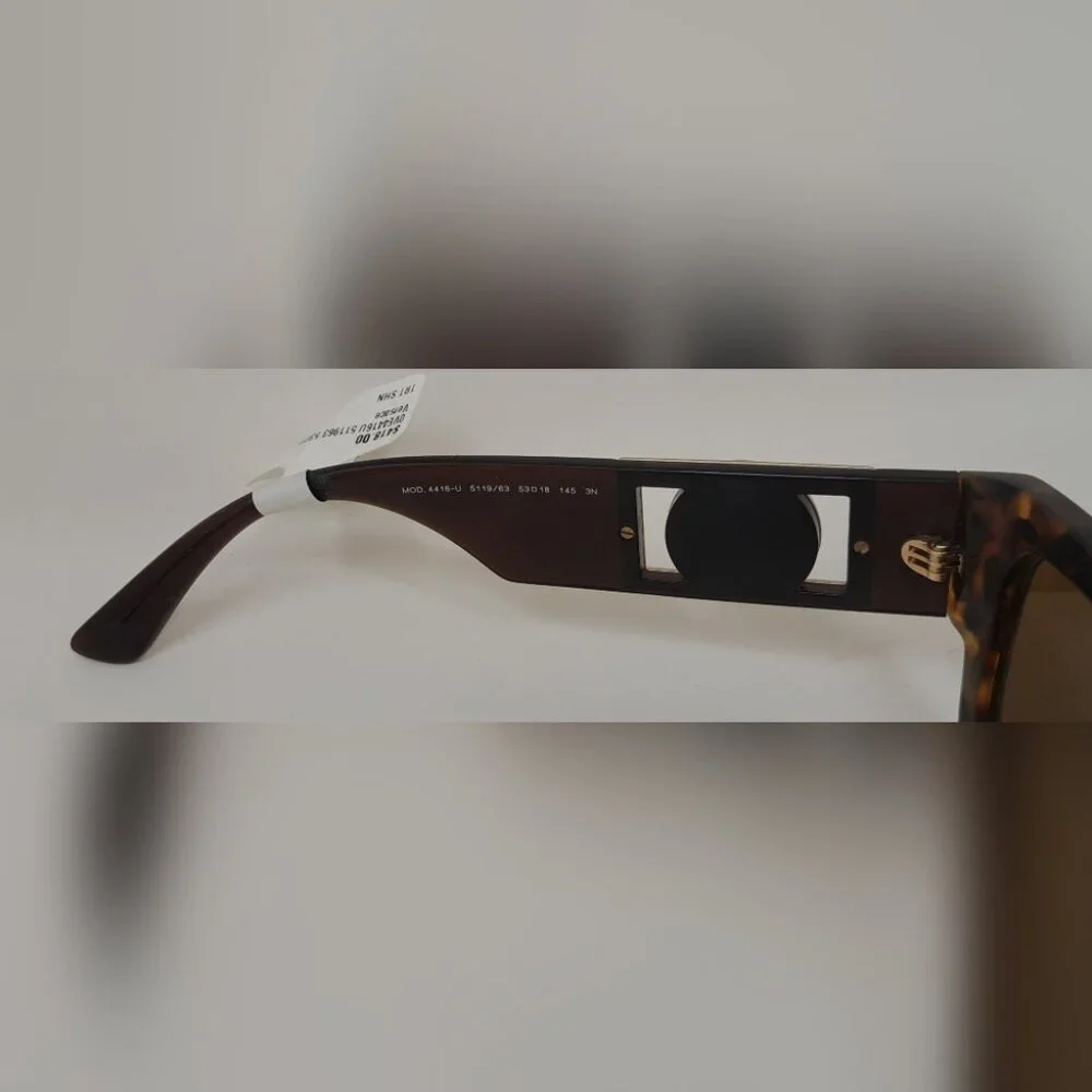 NWT Versace Men's Sunglasses Rectangle Medusa Havana Italy VE4416-U 53-18-145
